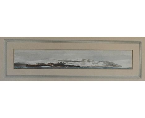 20th century British school, Seascape, indistinctly signed in pencil lower right, 6x35cm 