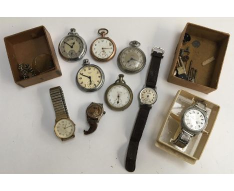 Various pocket watches and wrist watches, to include three Smiths Empire, a .800 silver cased pocket watch, Trotter Swiss mad