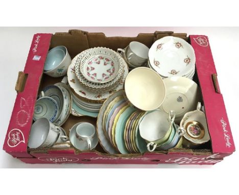 A mixed lot of teawares to include Royal Albert, Schumann, Hammersley, Meakin, etc 