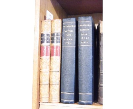 Beckford (Peter). Familiar Letters from Italy, to a Friend in England, 2 volumes, 1st edition, Salisbury: J. Easton, 1805,  h