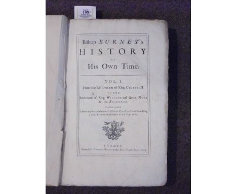 Burnet (Gilbert). History of His Own Time, 2 volumes, 1st edition, for Thomas Ward [volume 2: for the editor], 1724-34, woodc