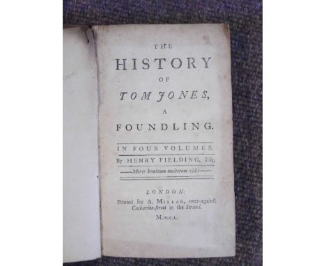 Fielding (Henry). The History of Tom Jones, A Foundling, 4 volumes, A. Millar, 1750, some toning and occasional spotting, con
