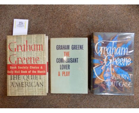 Greene (Graham). The Quiet American, 1955; The Complaisant Lover, 1959; A Burnt-Out Case, 1961, 1st editions, original cloth,