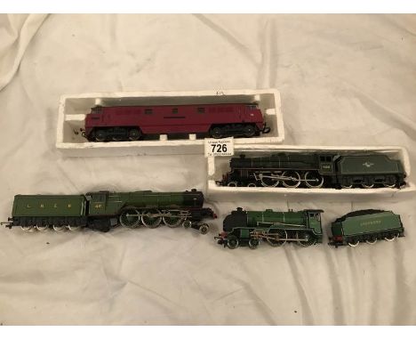 4 assorted Hornby Lima, Trix 00 locomotives.