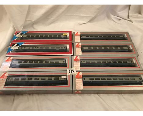 18 boxed Lima 00 gauge model railway mark 2 coaches in BR/ Inter City blue/grey livery.