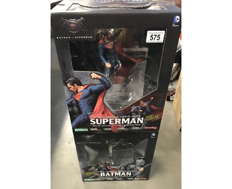 2 boxed Kotobukiya Batman V Superman models.