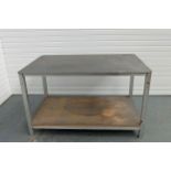 Aluminium Frame Steel Topped Welding Table. 1525mm x 1010mm x 920mm High.