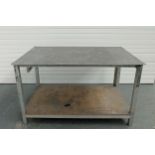Aluminium Frame Steel Topped Welding Table. 1525mm x 1010mm x 920mm High.