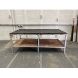 Aluminium Workbench With Rubber Top. Size: 8' x 4' x 3'1" High.