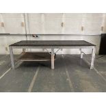 Aluminium Workbench With Rubber Top. Size: 10' x 4' x 3'1" High.