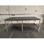 Aluminium Workbench With Rubber Top. Size: 8' x 4' x 3'1" High.