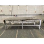 Aluminium Workbench With Rubber Top. Size: 10' x 4' x 3' High.