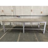 Aluminium Workbench With Rubber Top. Size: 10' x 4' x 3' High.