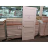 Assorted doors 34" x 80" x 1 3/8" w/t frames - 5 panel stile + rail w/t frames (qty 27)