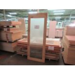 Assorted doors w/t glass & frames 28", 32", 34" x 80" x 1 3/8", 1 3/4" (qty 8)