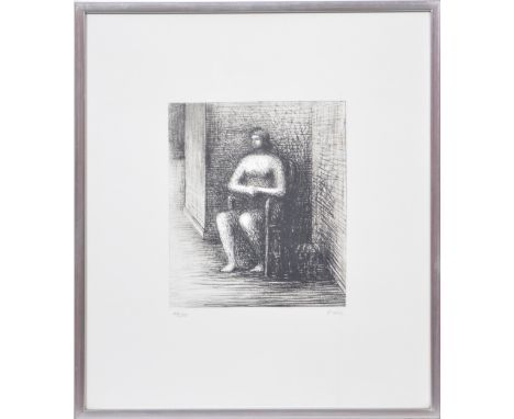 Henry Moore, Seated Woman, signed in pencil, numbered 46/50, lithograph, image 25cm x 21.3cm, sheet 49cm x 42cm.