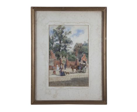 HORACE VAN RUITH (1839-1923)Holland Park Gate, LondonWatercolour, 39.5 x 25.7cmSigned, handwritten artist's label versoProven