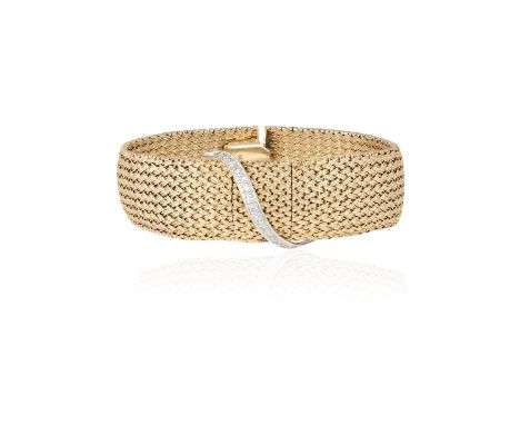 A GOLD AND DIAMOND-SET MANUAL WIND COCKTAIL WATCH, BY JAEGER LE-COULTRE, CIRCA 1960; 17-jewels manual wind movement CAL-K940,