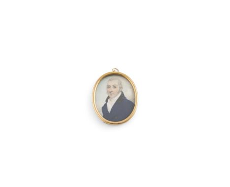 IRISH SCHOOL, POSSIBLY CHARLES ROBINSON (EARLY 19TH CENTURY)Portrait of William CunninghamOval, watercolour on ivory, 5 x 4.2