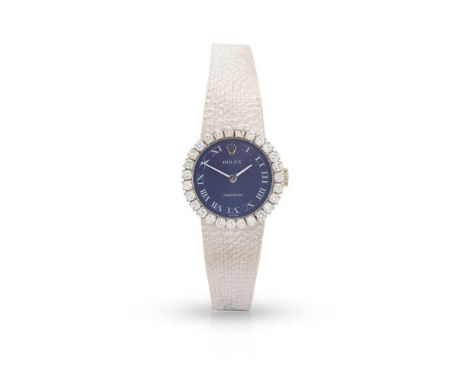 Rolex: a diamond-set wristwatch 1971 from serial number, 18ct white gold case, signed Rolex calibre 1400 manual wind movement