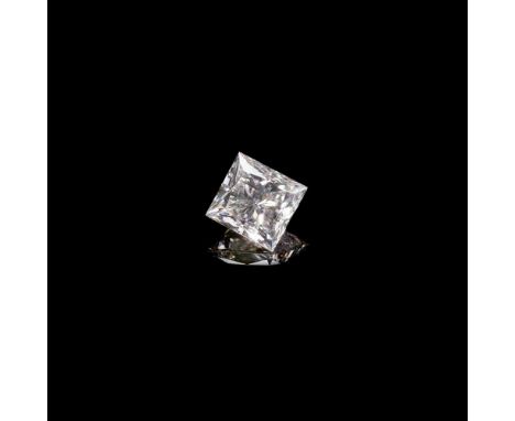 An unmounted coloured diamond The rectangular princess-cut light pink diamond, weighing 0.47ctAccompanied by a GIA report sta