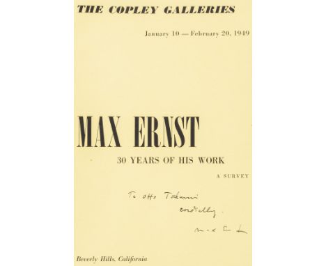 Ernst, Max - - Max Ernst. 30 years of his work. A survey. (About Max Ernst: At eye level. Poems and comments/ By Max Ernst: P