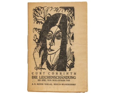 Kirchner, Ernst Ludwig - - Corrinth, Curt. Die Leichenschändung. Ein Spiel vom wollüstigen Tod. Mit Titelholzschnitt von E. L