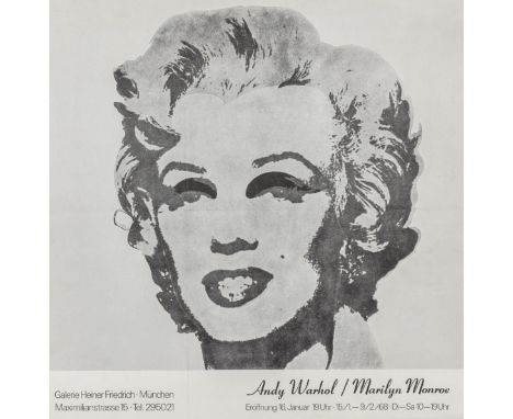 Warhol, Andy (nach). Marilyn Monroe. Offset-Plakat zur Ausstellung in der Galerie Heiner Friedrich in München vom 15.1-9.2.19