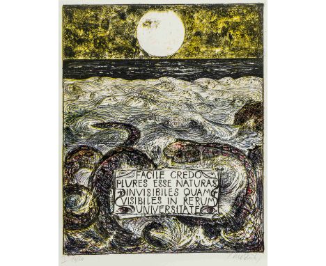 Bluth, Manfred. The ancient Mariner. Mappe mit 8 (davon 1 farbigen) signierten und nummerierten Lithographien von Manfred Blu