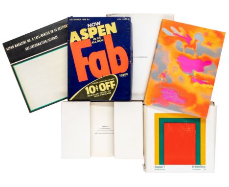 Aspen magazine. Vol I, No. 2-3, 5/6-9 (in 6 Boxen). Mit Beilagen in unterschiedlichen Techniken. New York, Roaring Fork Press