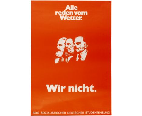 APO und Gegenkultur - - Bernhardt, Ulrich und Jürgen Holtfreter. Alle reden vom Wetter. Wir nicht. Farbsiebdruckplakat auf dü