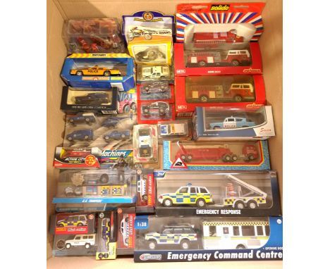 Majorette, Solido &amp; Similar, a boxed Group of Emergency Service Vehicles. Although unchecked for completeness condition a
