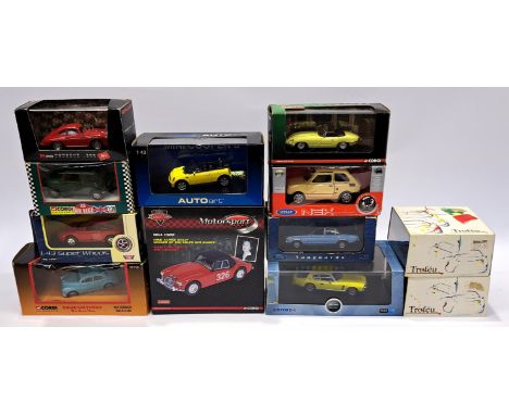 Autoart, Corgi, Vanguards (Corgi), Trofeu, Brumm and similar, a boxed group to include Autoart 54851 Mini Cooper S Cabriolet 