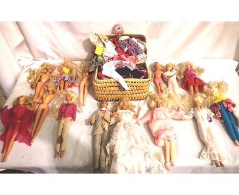 Selection of fourteen fashion dolls, various makes including Mattell, plus clothing, shoes, bags etc. P&amp;P Group 1 (£14+VA
