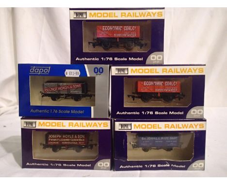 Five OO scale Dapol private owner wagons, in excellent condition, wear to boxes. P&amp;P Group 1 (£14+VAT for the first lot a