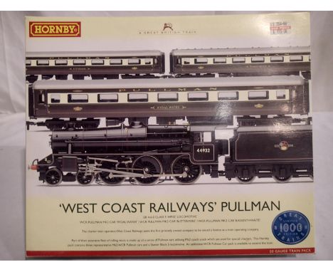OO scale Hornby R2979 West Coast Railways Pullman train pack, comprising of Black 5 locomotive 44932, Black Late Crest with P