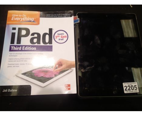 Apple iPad 64GB with hand case and a how to iPad book. P&amp;P Group 1 (£14+VAT for the first lot and £1+VAT for subsequent l