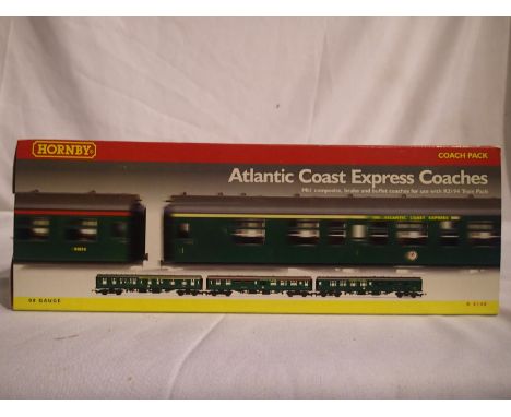 OO scale Hornby R4140 Atlantic Coast Express coach pack, BRMK1 Green composite 515568 buffet 51850, brake end 534642. All in 
