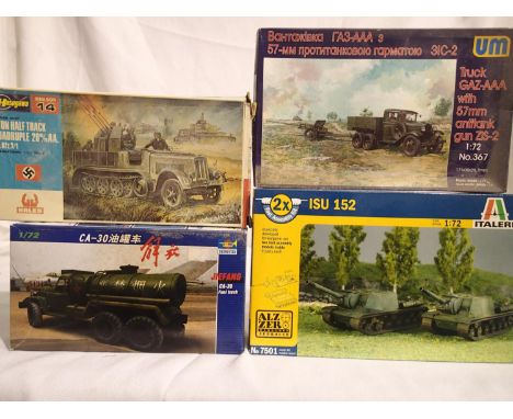 Four 1/72 scale military related plastic kits, all appear complete/ unchecked. P&amp;P Group 1 (£14+VAT for the first lot and