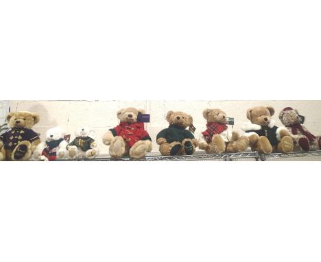 Eight Harrods teddy bears, mostly with tags. P&amp;P Group 2 (£18+VAT for the first lot and £3+VAT for subsequent lots) 