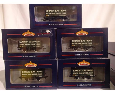 Five OO scale Bachmann to include 37-080K, 7 plank, Edward Eastwood, open wagons, collectors club exclusive. All in excellent