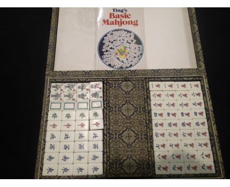 Tings complete cloth cased Mah-jong set, plastic tiles. P&amp;P Group 1 (£14+VAT for the first lot and £1+VAT for subsequent 