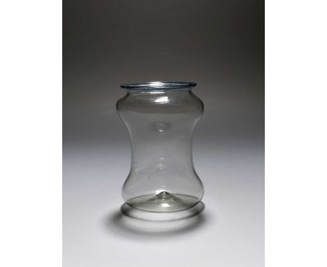 A small façon de Venise albarello or pharmacy jar, late 17th/18th century, of waisted form with everted rim, 9.8cm.