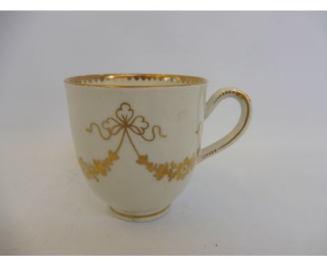 A Continental Worcester style cup in the same style as lot 47, blue crossed swords mark to base, possibly Meissen. 