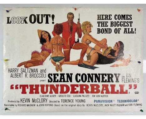 THUNDERBALL (1965) A 1980s commercial reproduction of the classic James Bond film poster with artwork by Robert McGinnis, fea