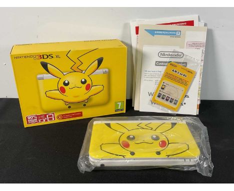 NINTENDO 3DS - A special edition PIKACHU NINTENDO 3DS XL handheld games console in Pikachu Yellow, licensed by the Pokémon co