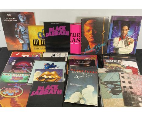 A quantity of Rock / Pop music tour programmes to include BLACK SABBATH / DAVID BOWIE / PRINCE / THE ROLLING STONES / THE WHO