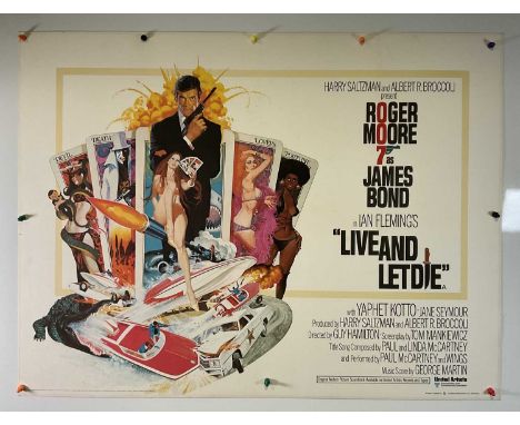 LIVE AND LET DIE (1973) UK Quad film poster, Roger Moore starring as James Bond for the first time, classic 007 artwork by Ro