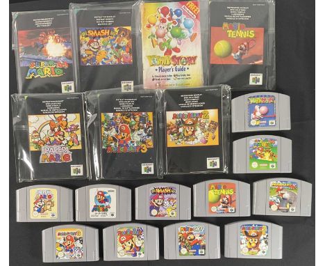 NINTENDO 64 (N64) - A group of Super Mario Nintendo 64 video games, loose cartridges and instruction manuals comprising of SU