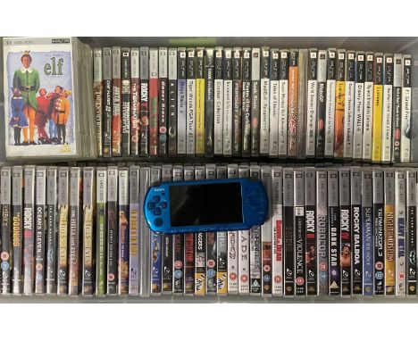 PLAYSTATION PORTABLE - A Playstation Portable console together with, 80+ UMD Video movies for the PSP and 40+ boxed video gam